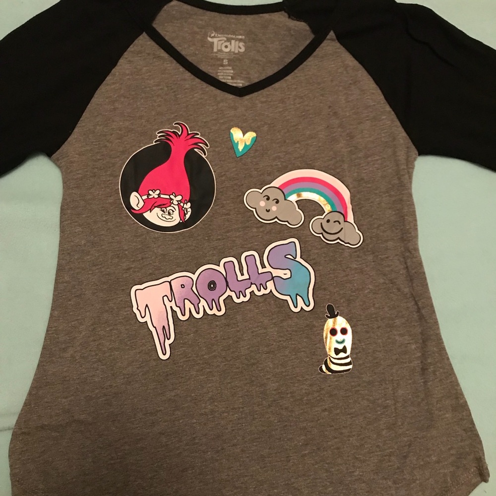 Girls/Juniors Dreamwork Trolls Movie Baseball Tee
